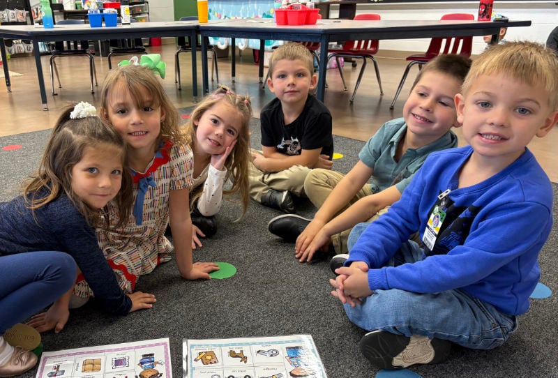 A group of children learning together