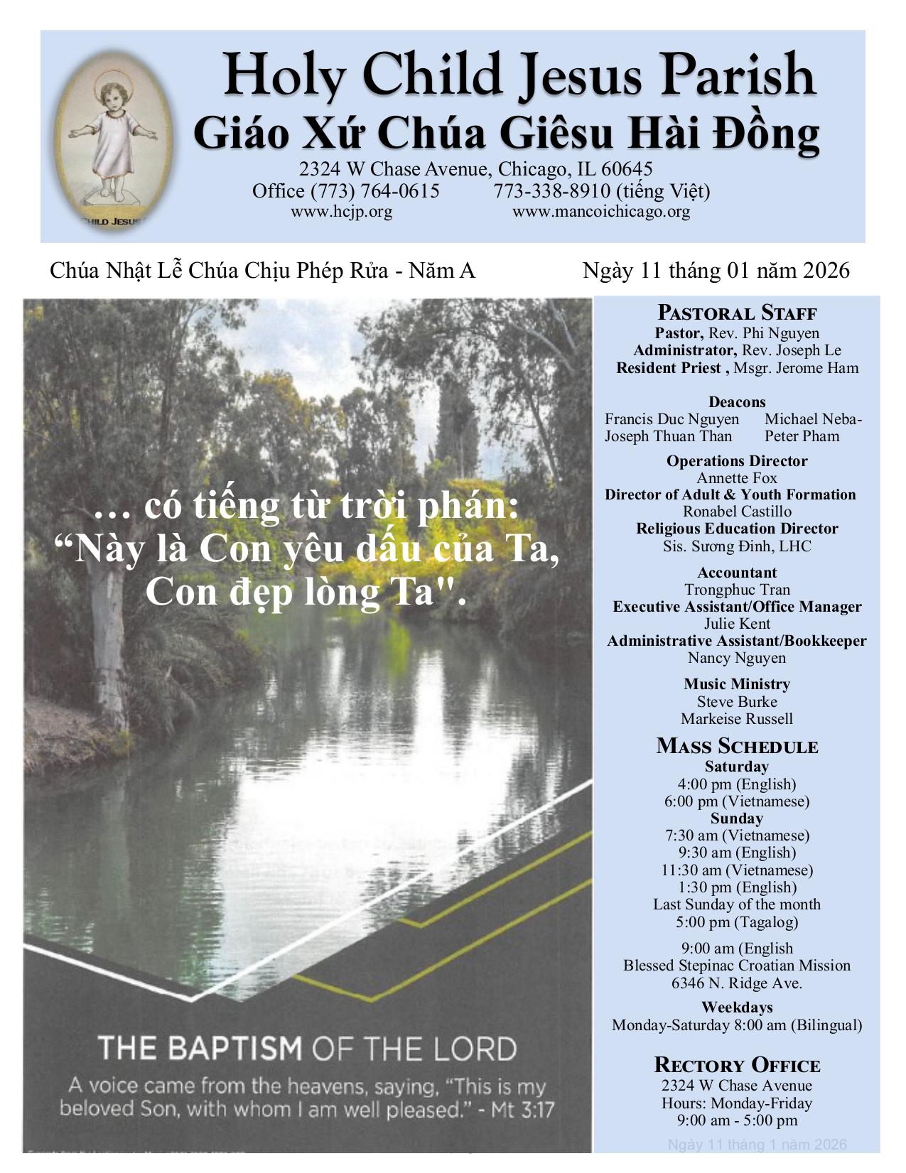 january 11, 2026 Bulletin