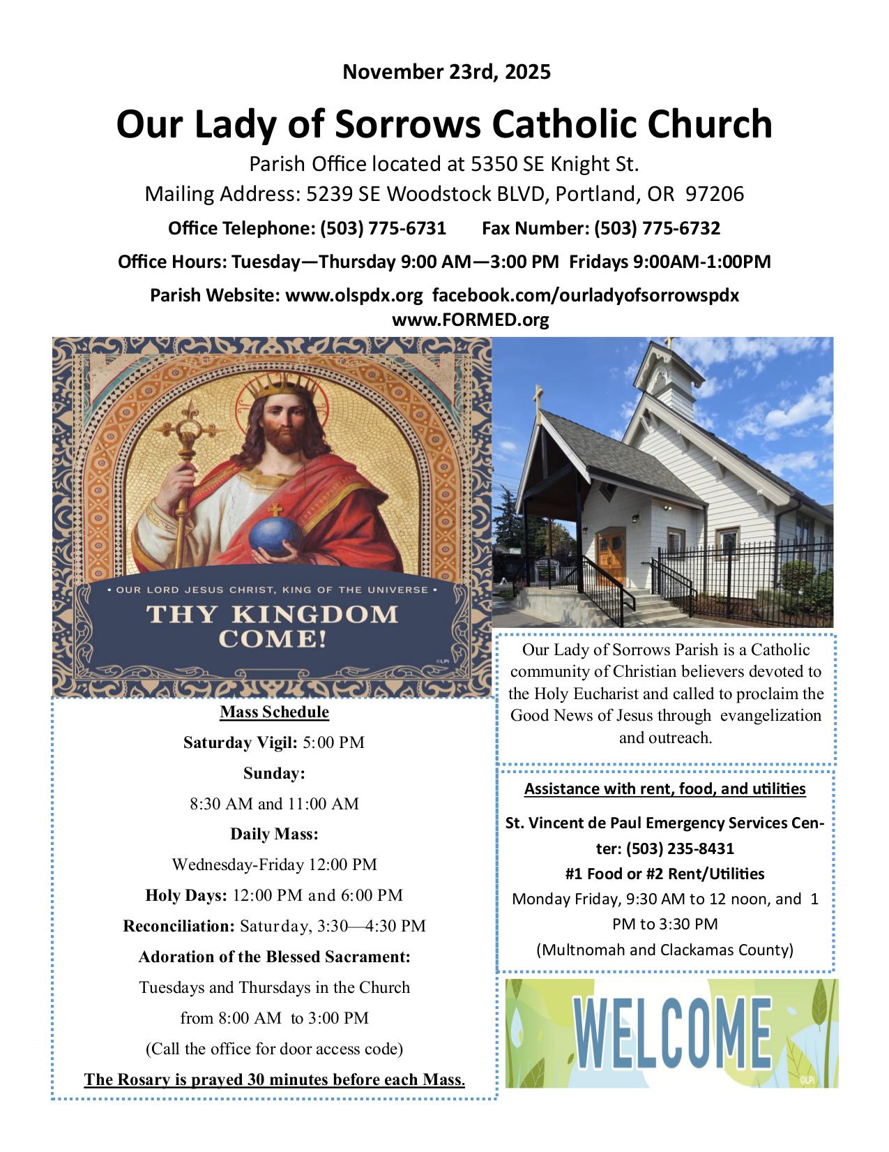 november 23, 2025 Bulletin