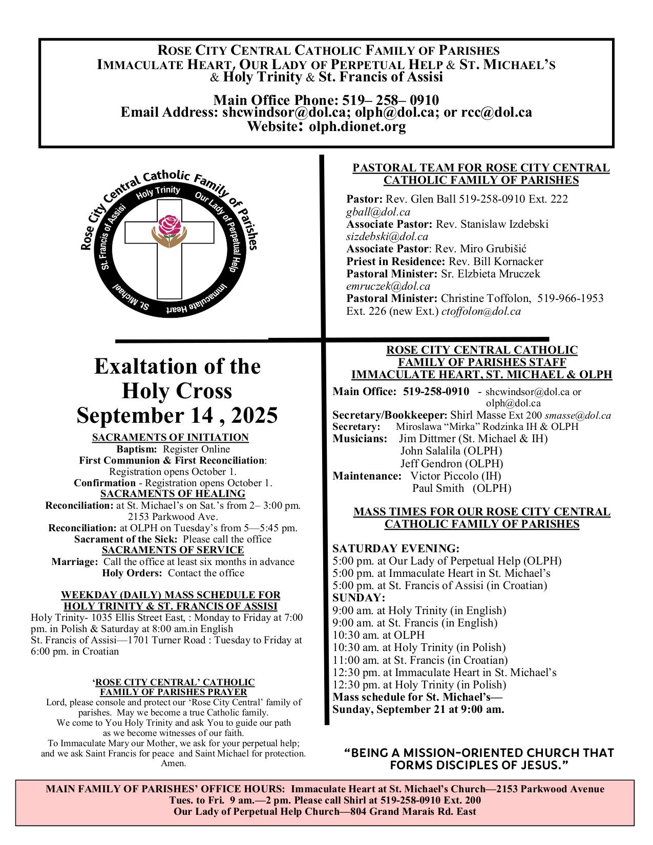 september 14, 2025 Bulletin