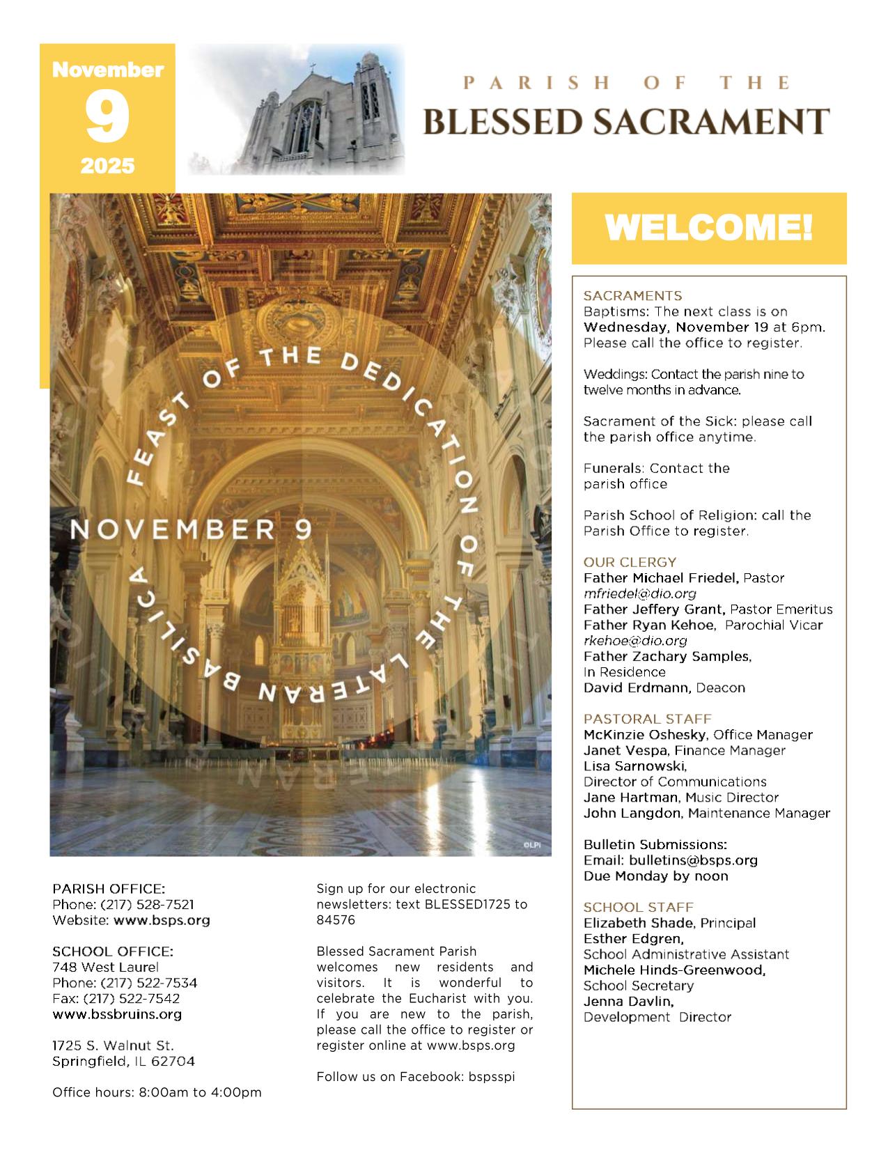 november 9, 2025 Bulletin