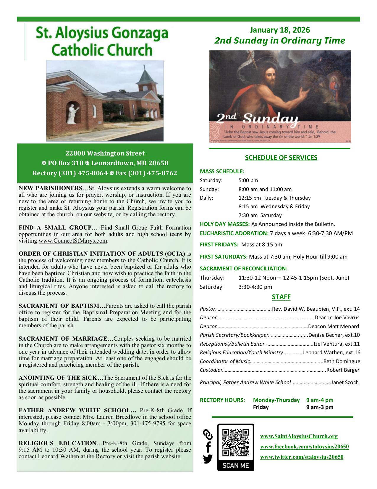 january 18, 2026 Bulletin