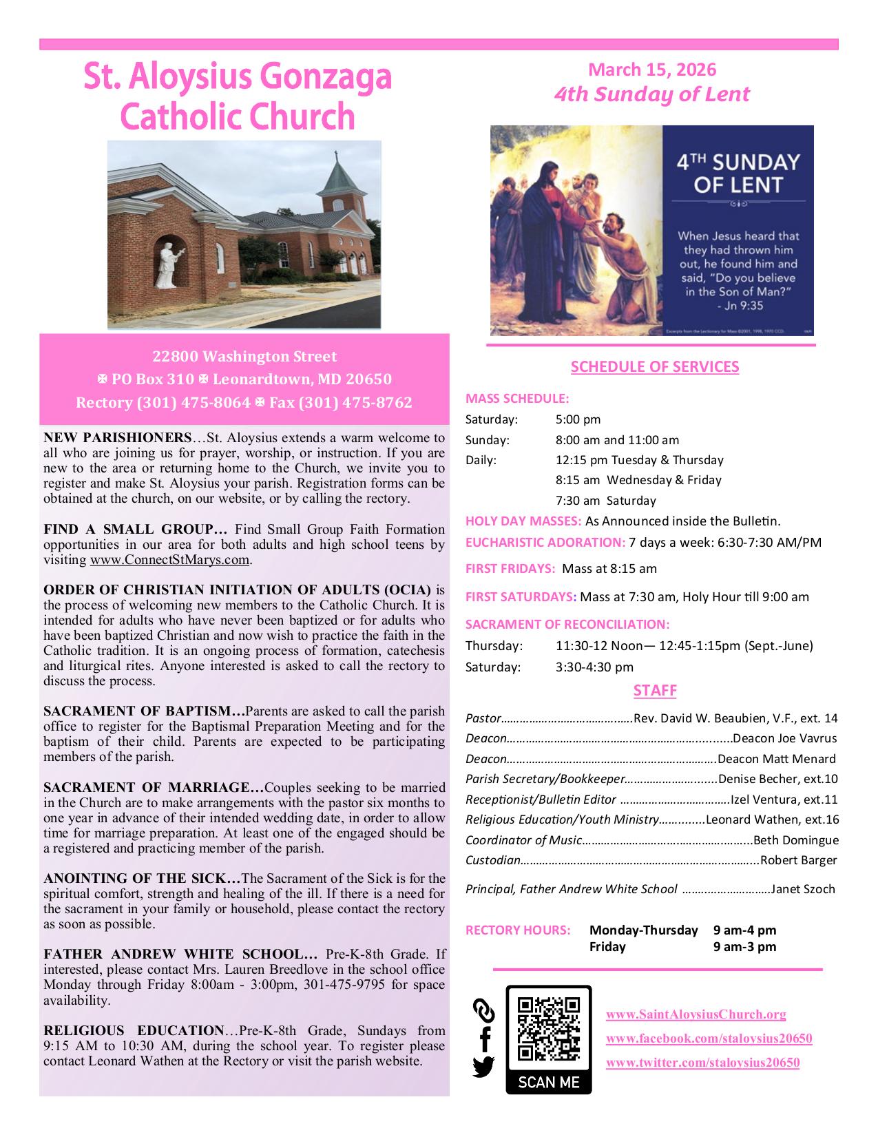 march 15, 2026 Bulletin