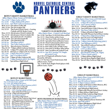 Winter Athletic Schedule