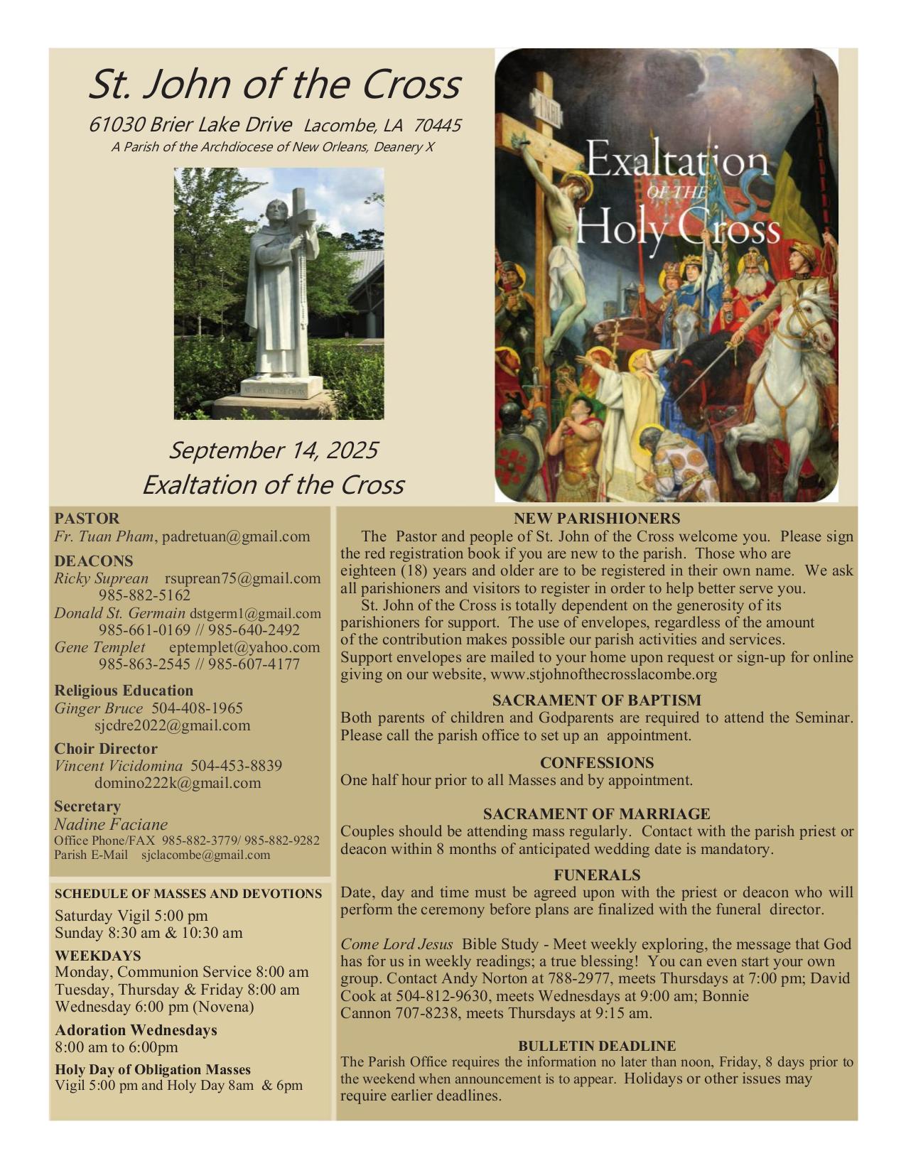 september 14, 2025 Bulletin