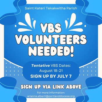 Deadline to Sign Up to be a VBS Volunteer