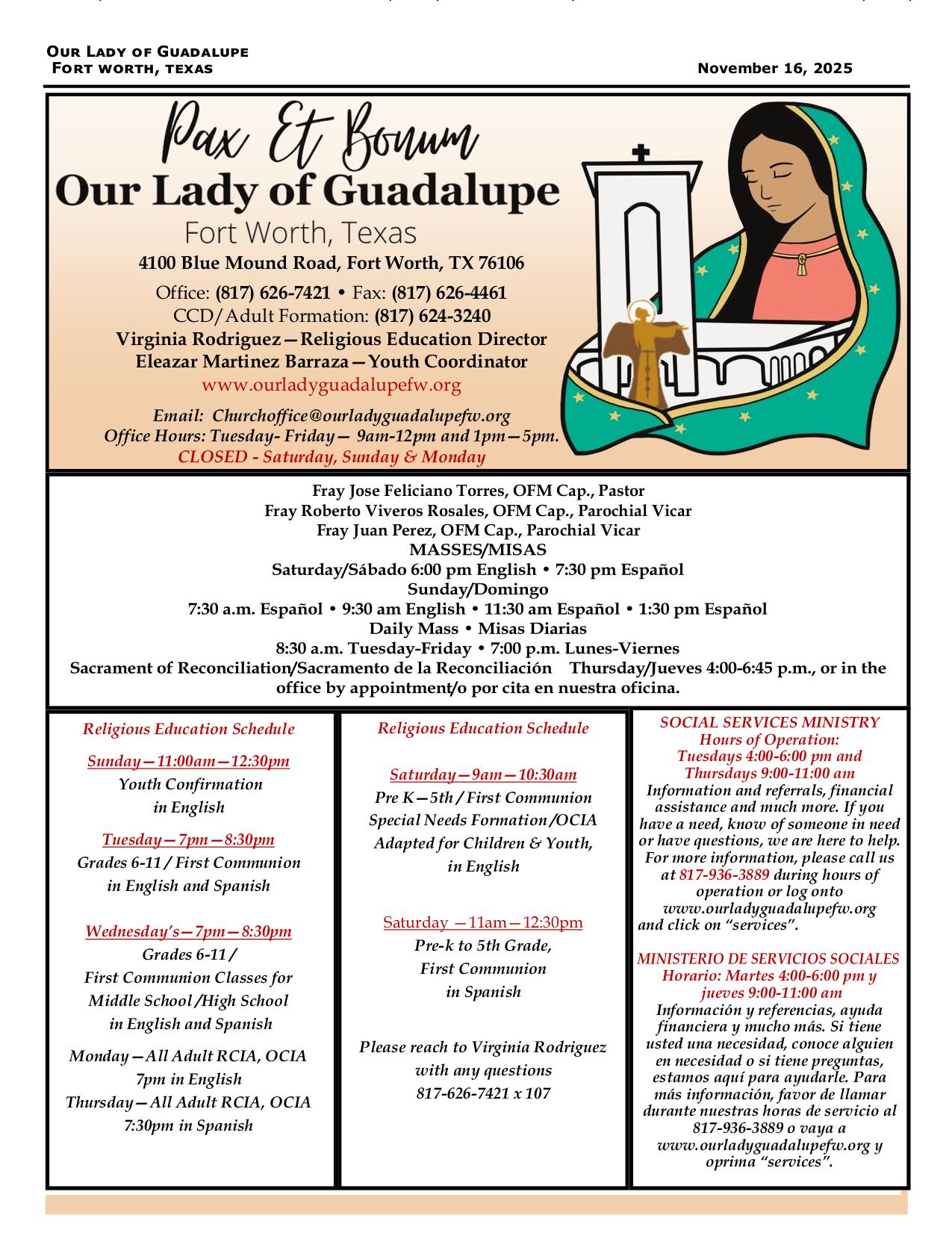 november 16, 2025 Bulletin