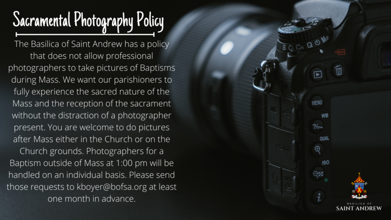 Sacramental Photography Policy