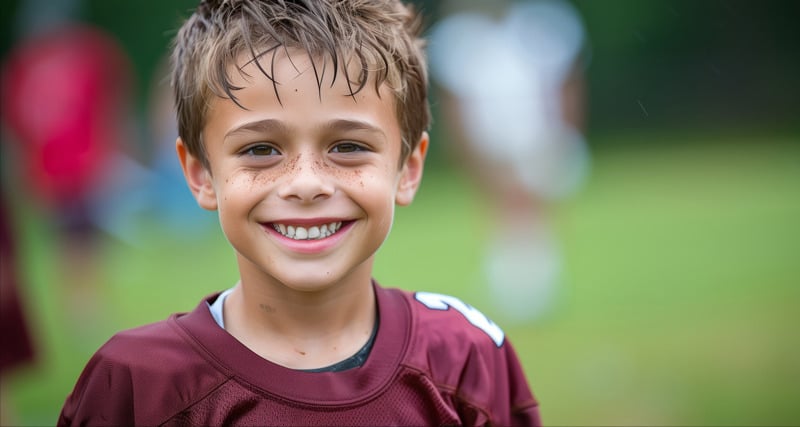 Young Football Player Smiling