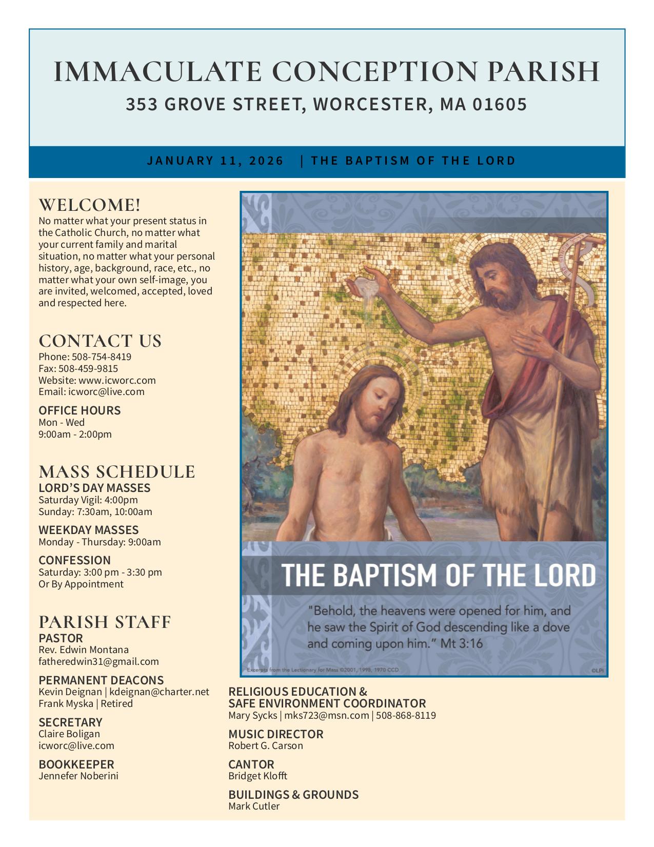 january 11, 2026 Bulletin