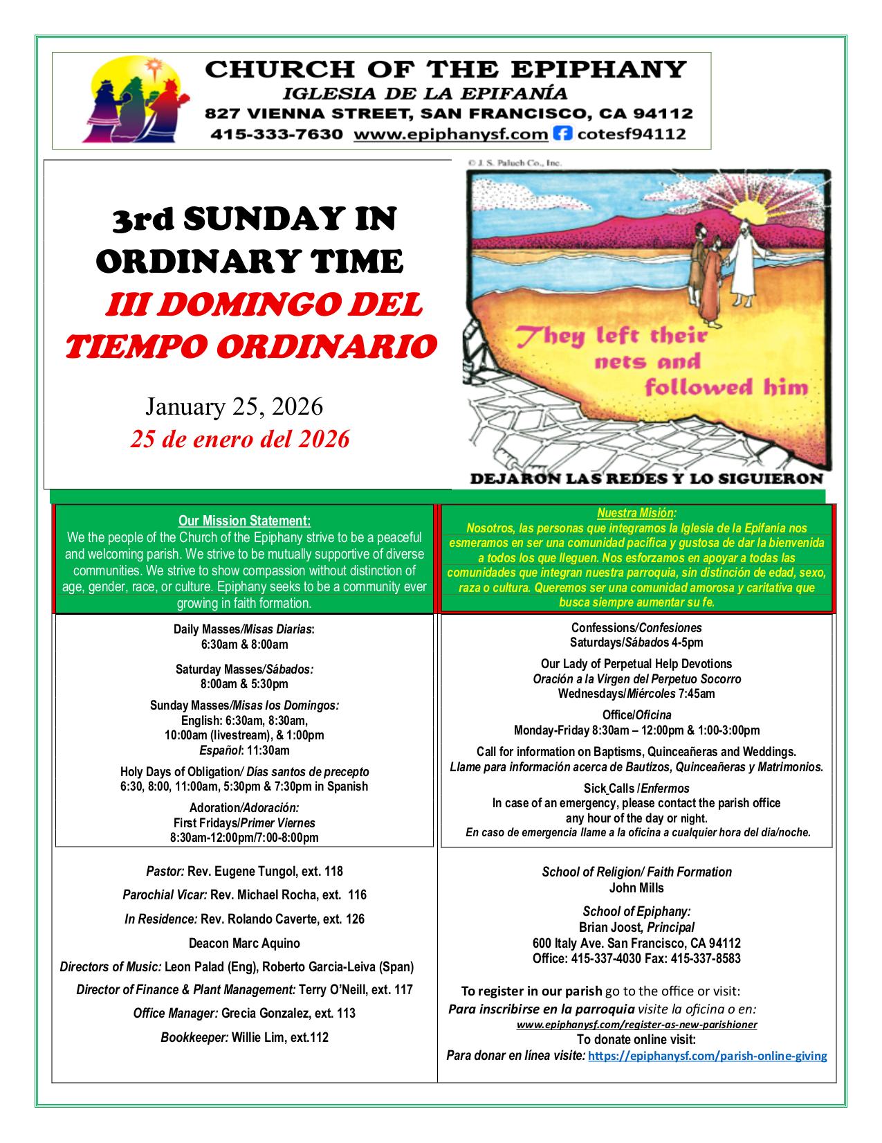 january 25, 2026 Bulletin