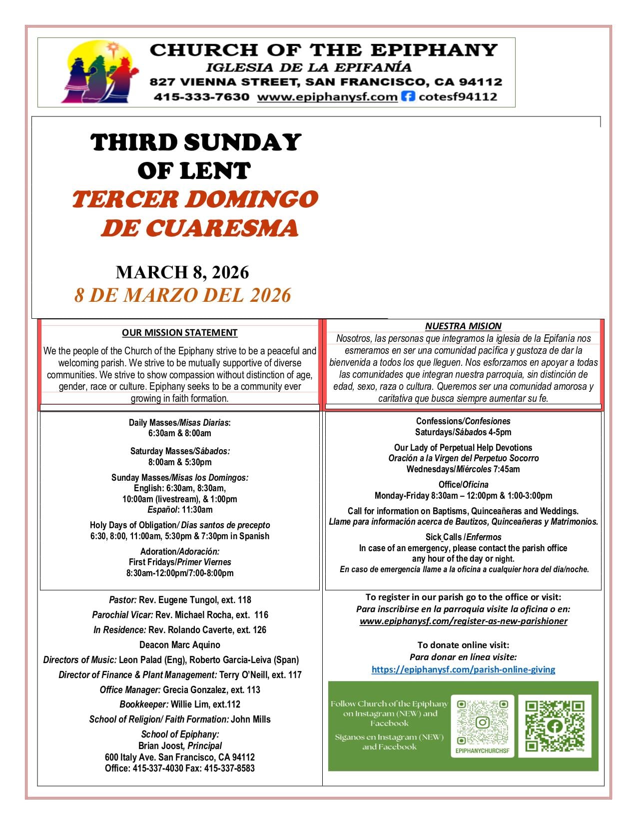 march 8, 2026 Bulletin