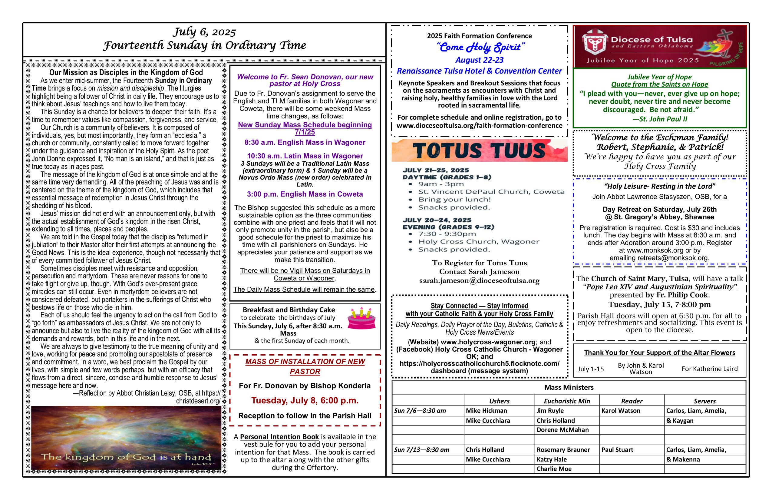 july 6, 2025 Bulletin
