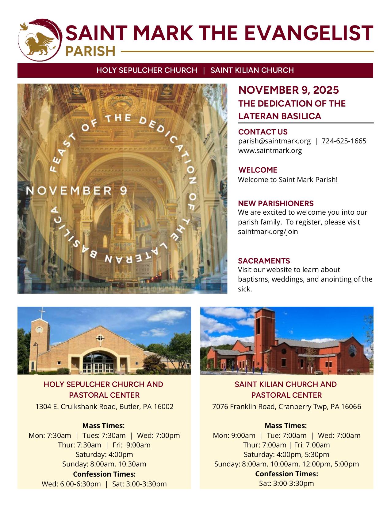 november 9, 2025 Bulletin