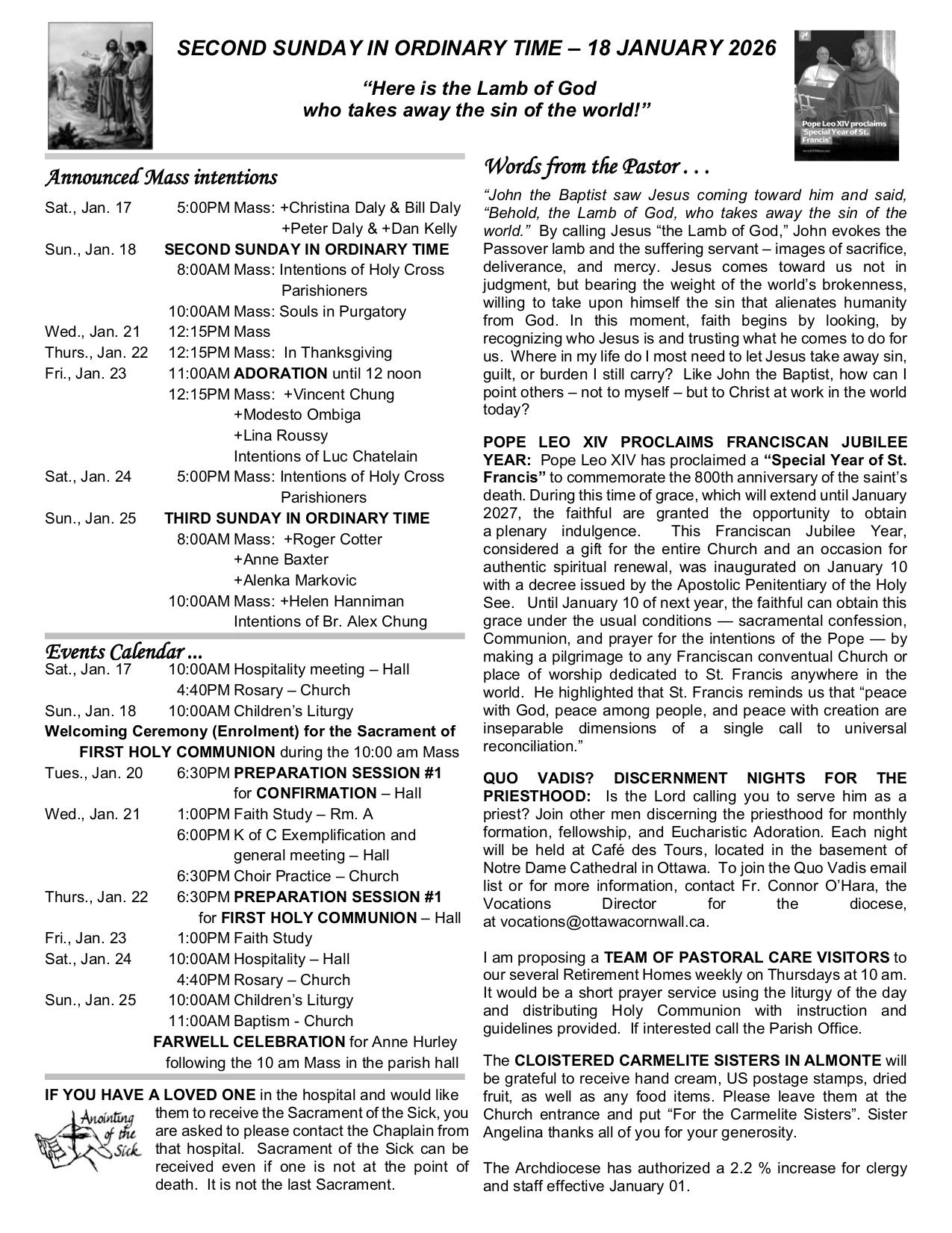 january 16, 2026 Bulletin