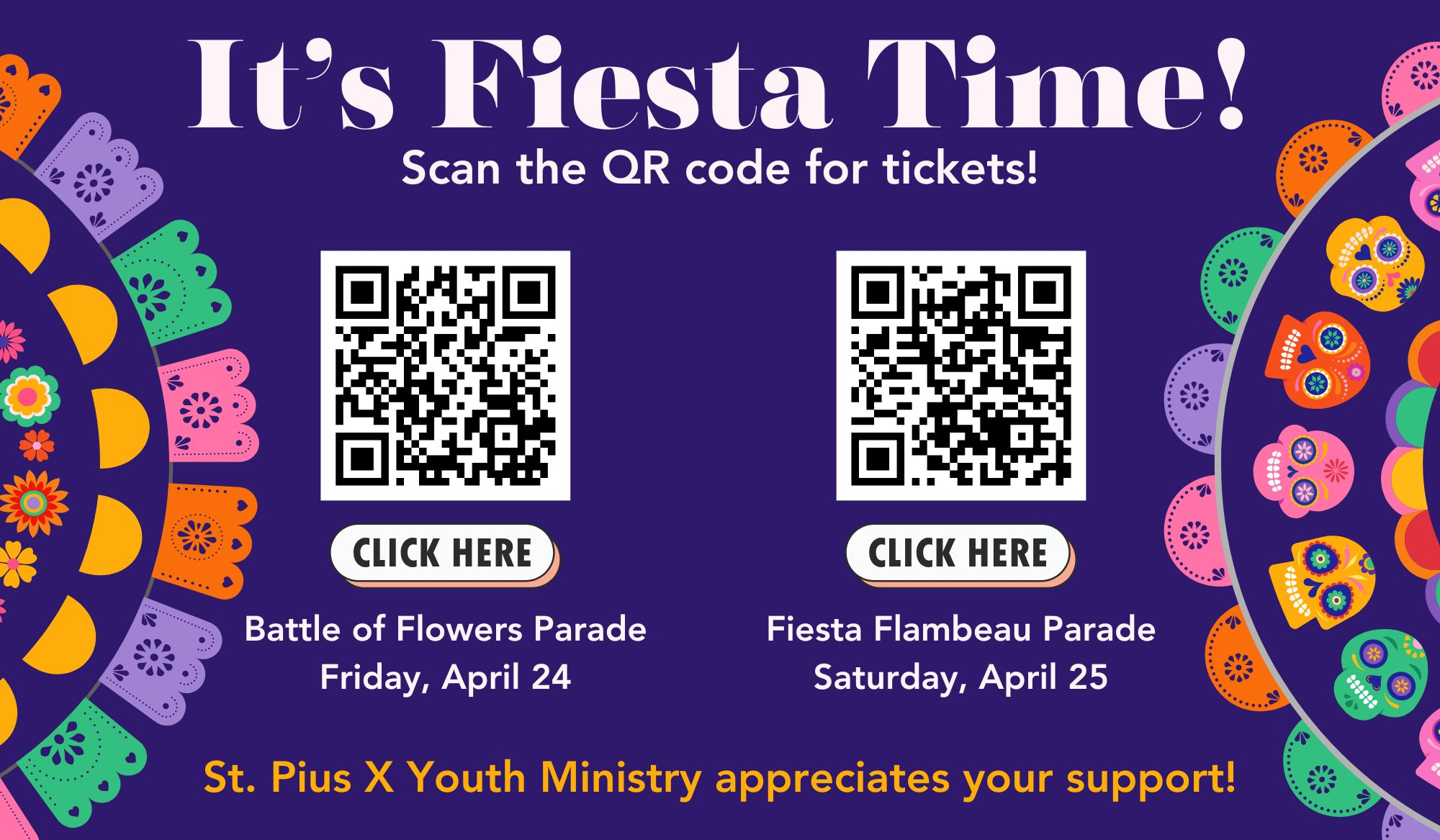 Support our Youth Ministry & buy your Parade tickets here!