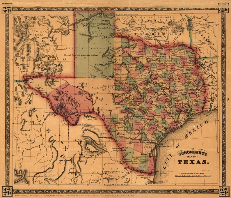 Map of the State of Texas