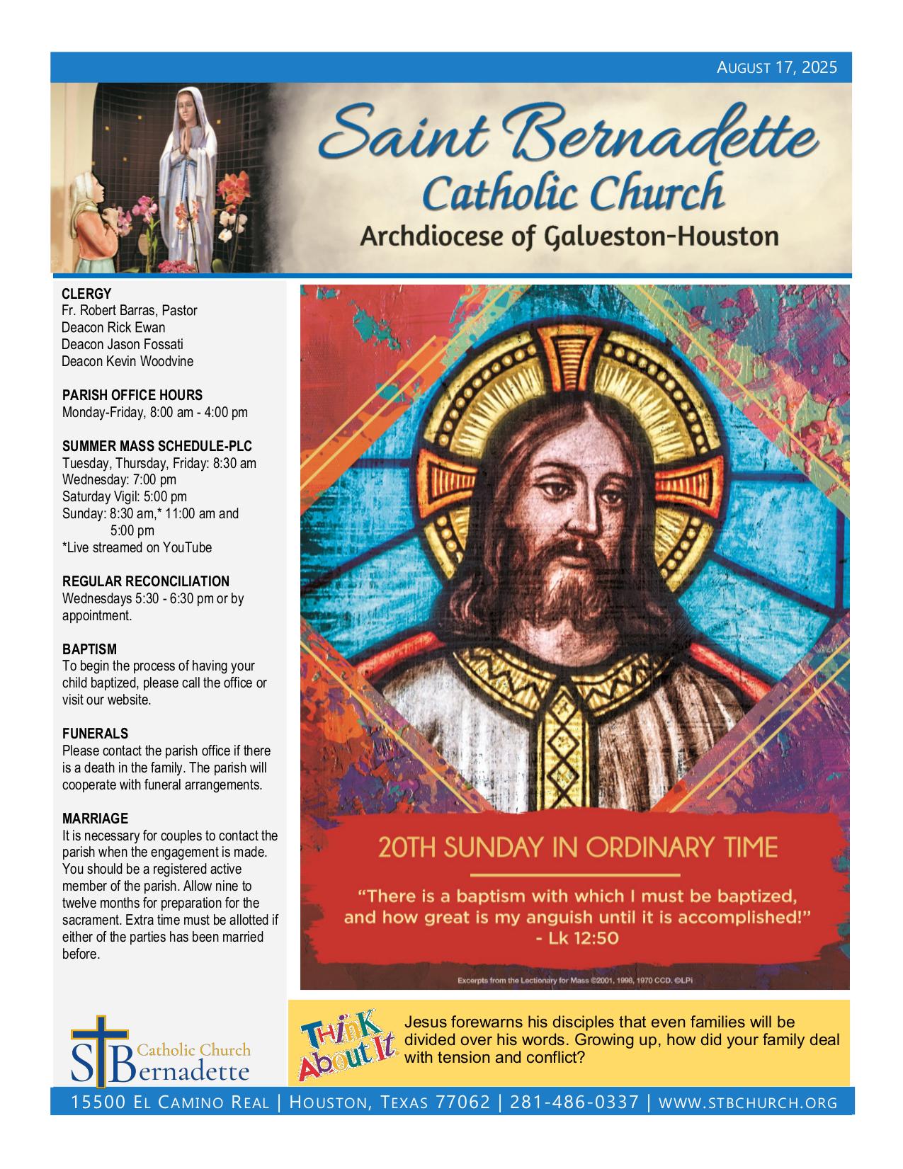 august 17, 2025 Bulletin