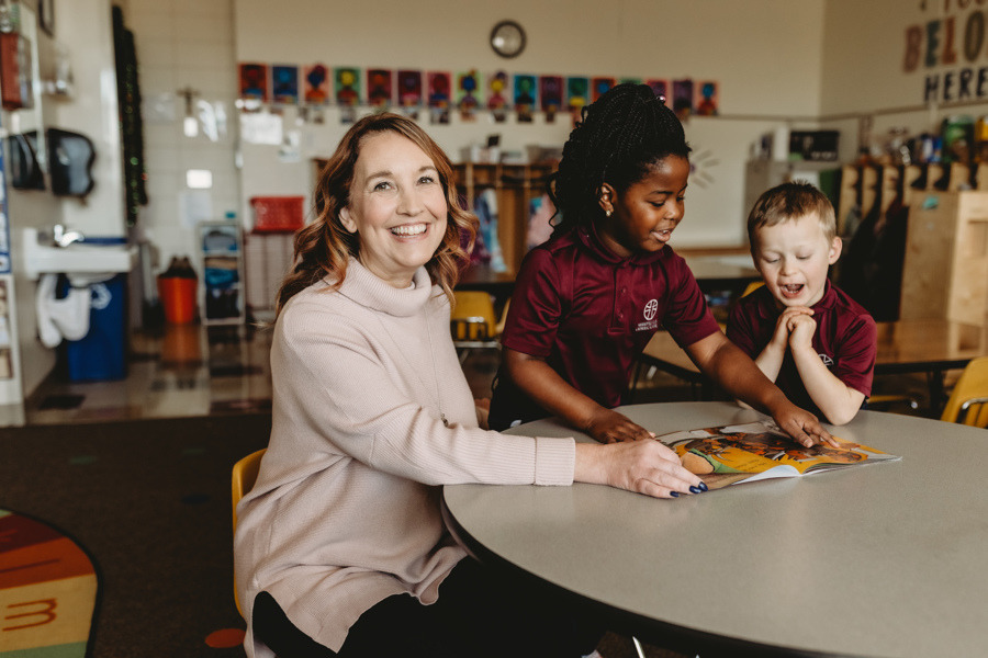 Nikki Giel, Principal - image with students