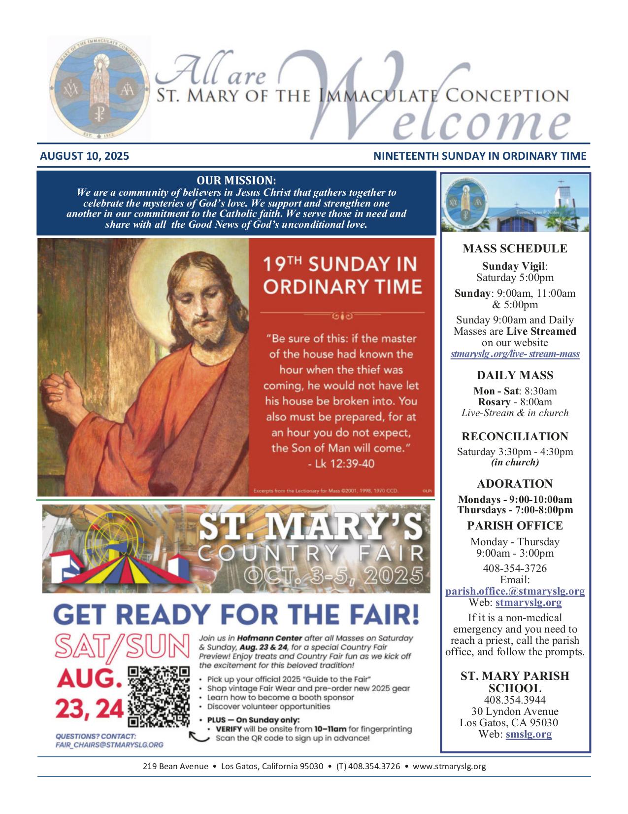 august 10, 2025 Bulletin