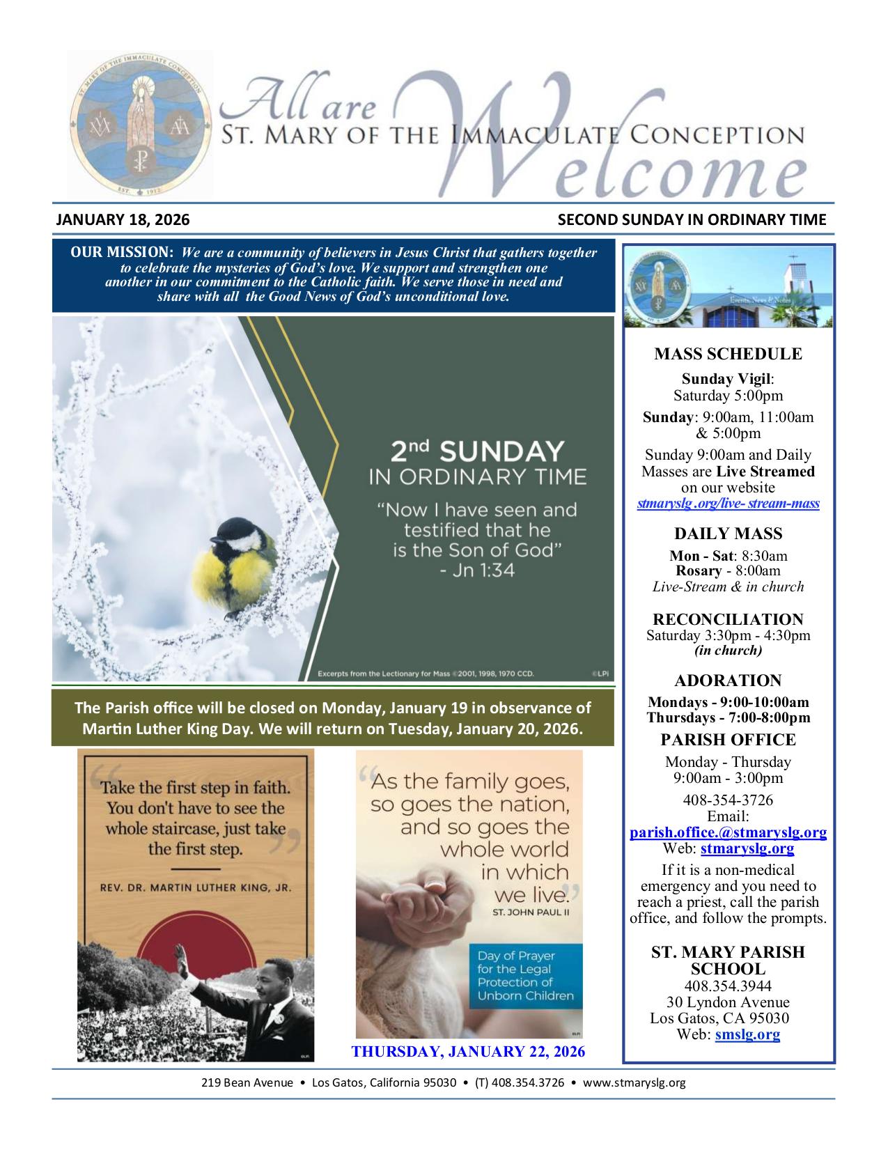 january 18, 2026 Bulletin