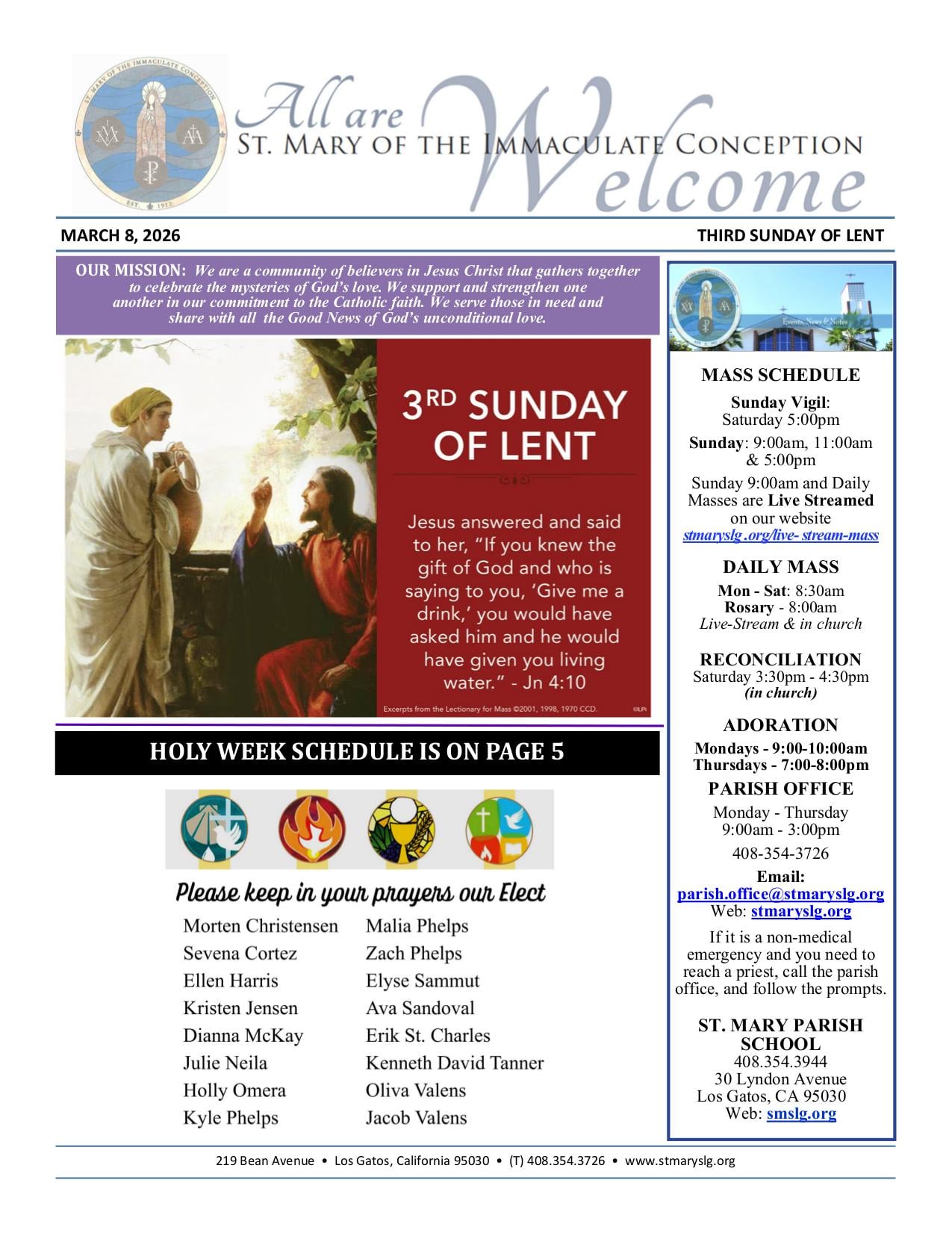 march 8, 2026 Bulletin