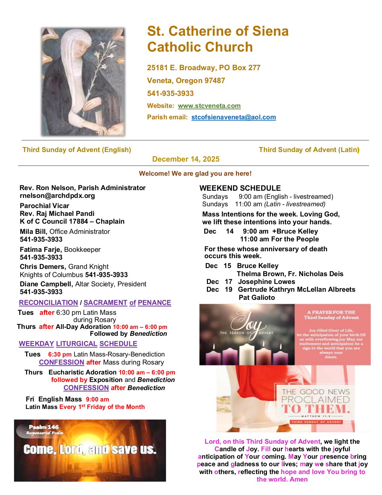 december 14, 2025 Bulletin