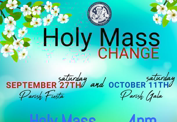 Mass Change on Parish Fiesta and Gala