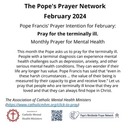 Pope Francis' Monthly Prayer Intentions:  February 2024 - For the terminally ill