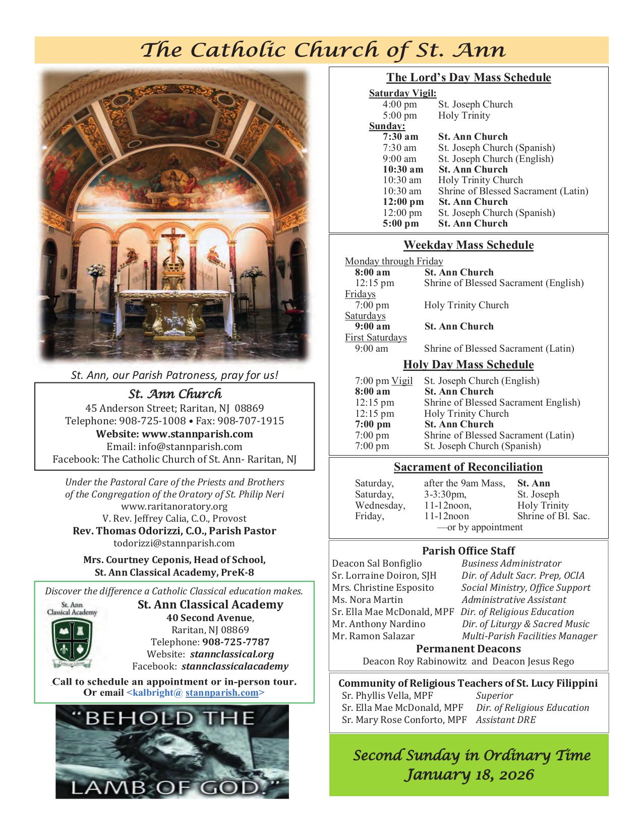 january 18, 2026 Bulletin