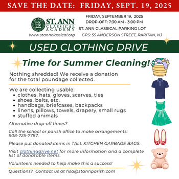 Fall Used Clothing Drive