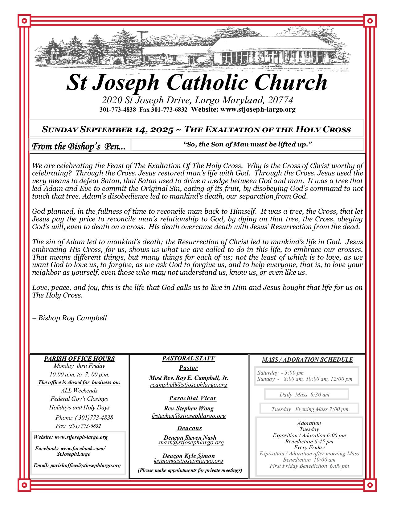september 14, 2025 Bulletin