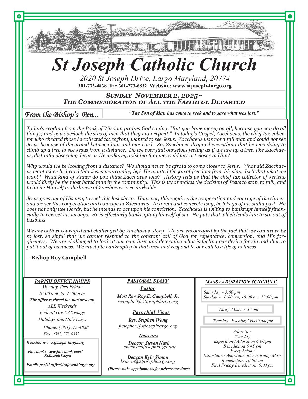 november 2, 2025 Bulletin