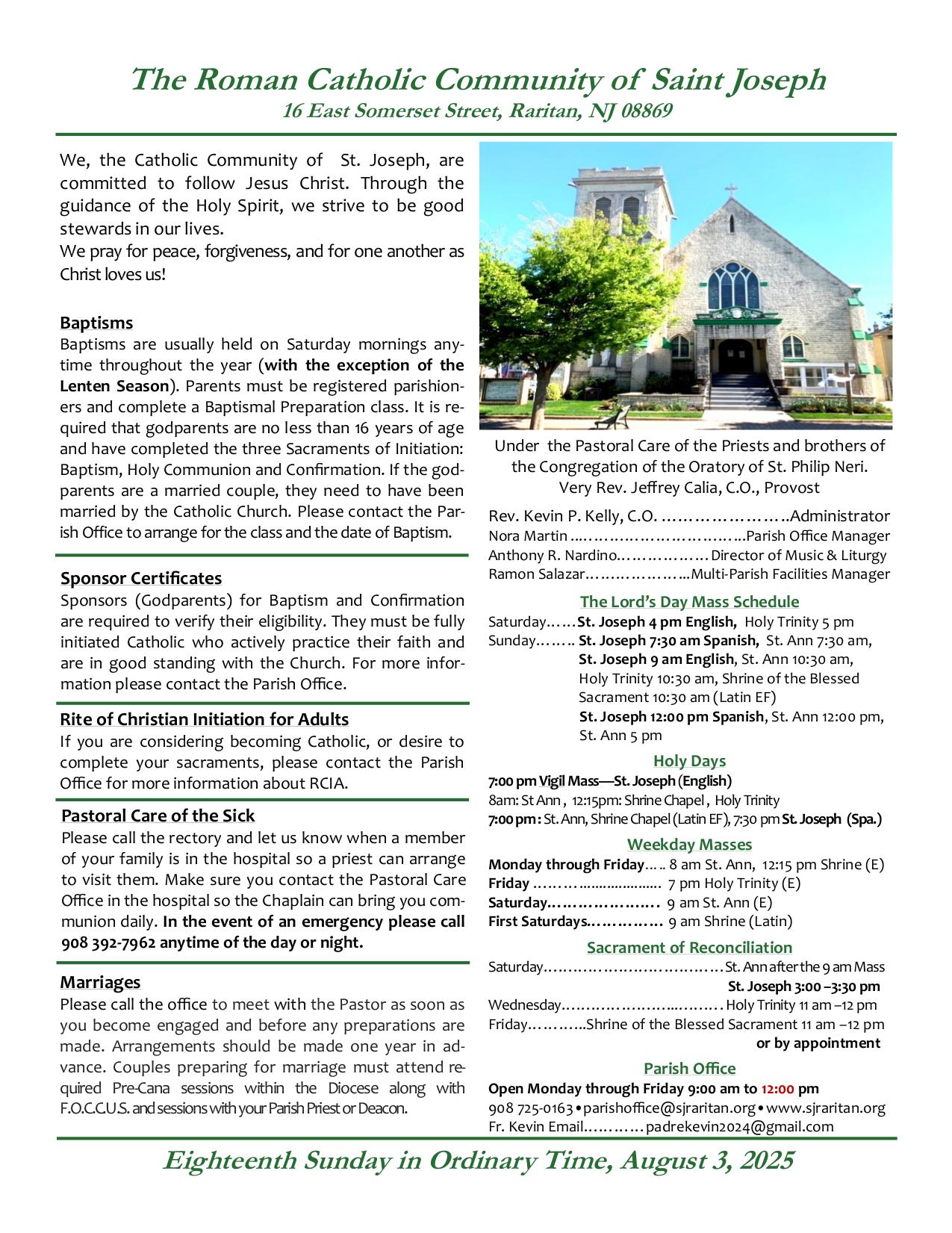 august 3, 2025 Bulletin
