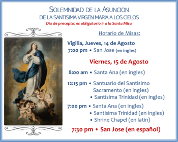 Misa por la Solemnidad de la Asuncion de la Santisima Virgen Maria (en español)