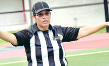 That’s no mirage – the lady is a football official