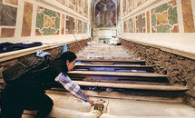 Worn, marble Holy Stairs to be uncovered for public to climb