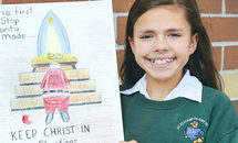 Keep Christ in Christmas: Poster by Chloe Campbell, 5th grade, St. Elizabeth Ann Seton School