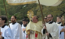Seminarians come out of isolation for eucharistic procession