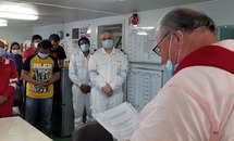 Stella Maris deacons bless crew after onboard death