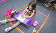 St. Cletus kindergartners’ alternative seating sits just fine with them