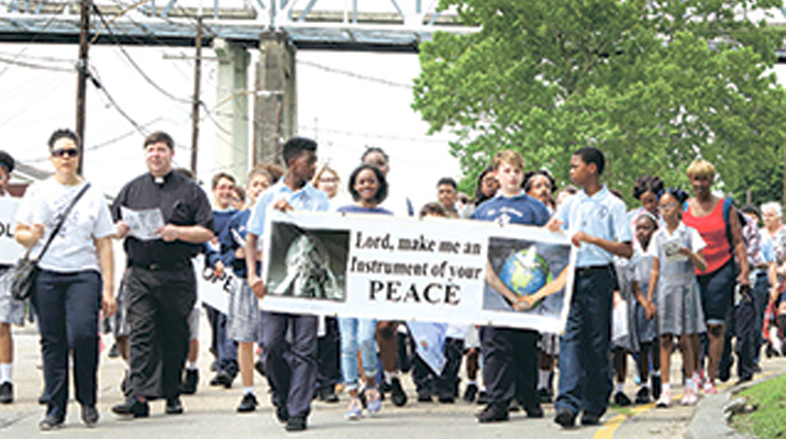 Students at St. Anthony, Gretna, walk for peace