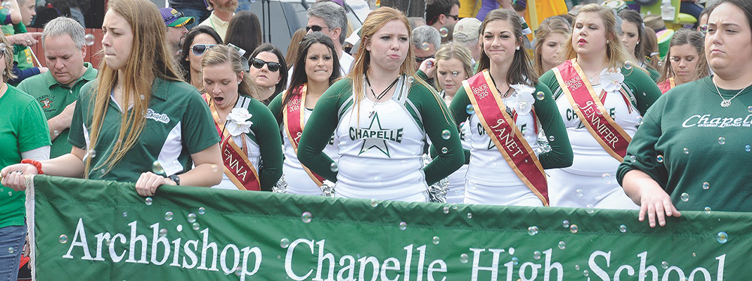 Mardi Gras performances by Catholic school bands