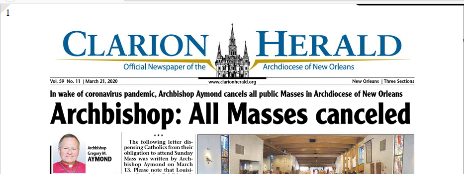 Clarion Herald print copies still delivered; e-edition always available
