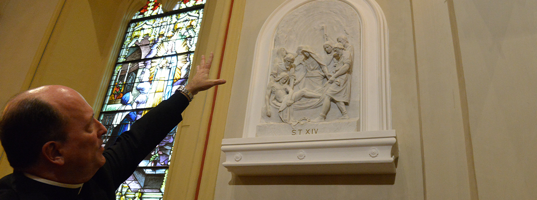 Way of the Cross in Carrara marble