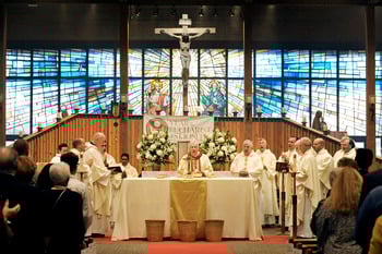 Archbishop 'goes home' to St. Ann for golden Mass