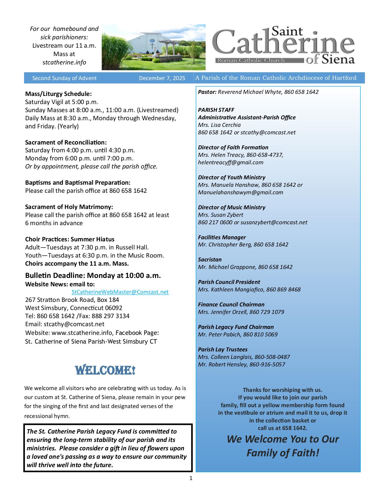 december 7, 2025 Bulletin