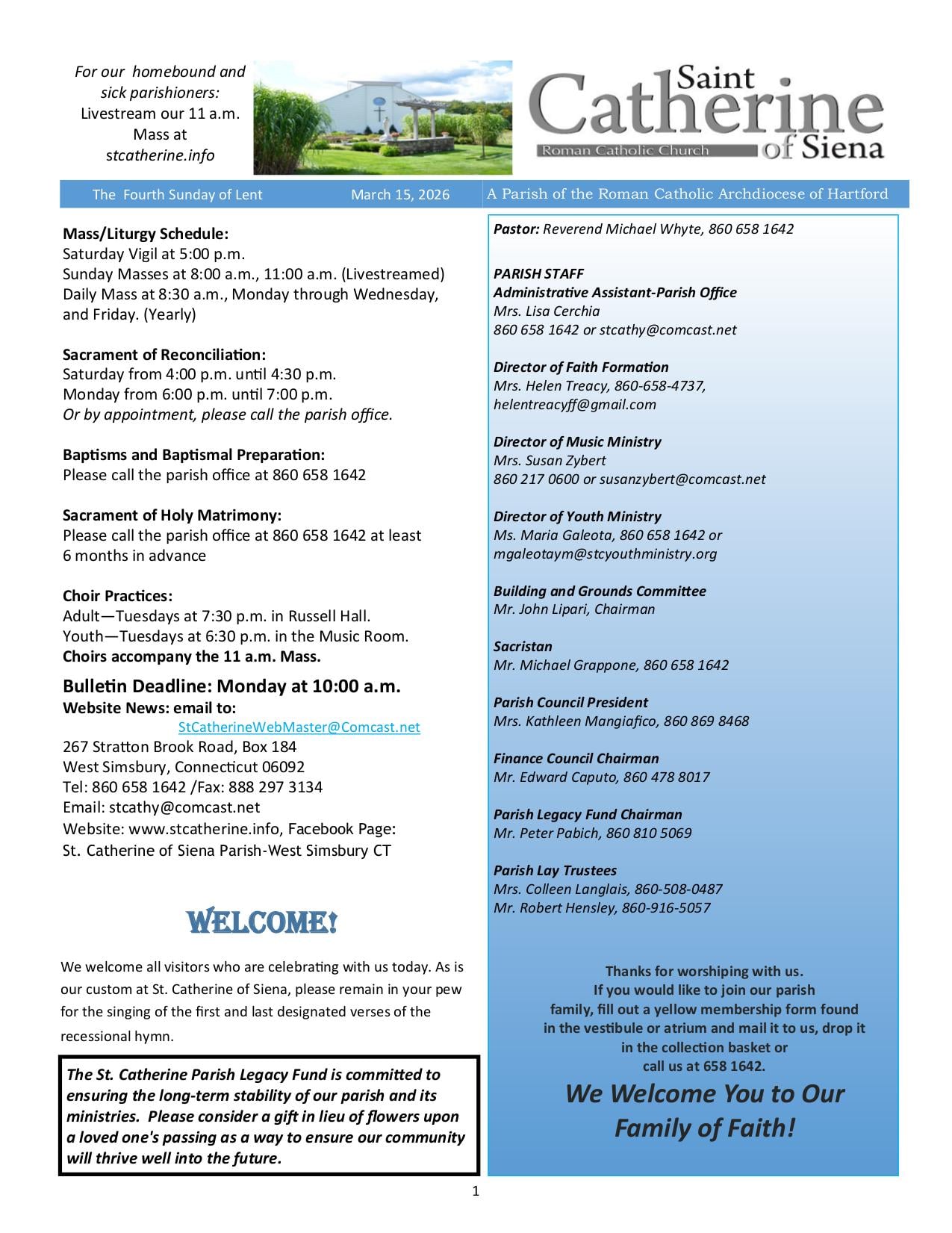 march 15, 2026 Bulletin