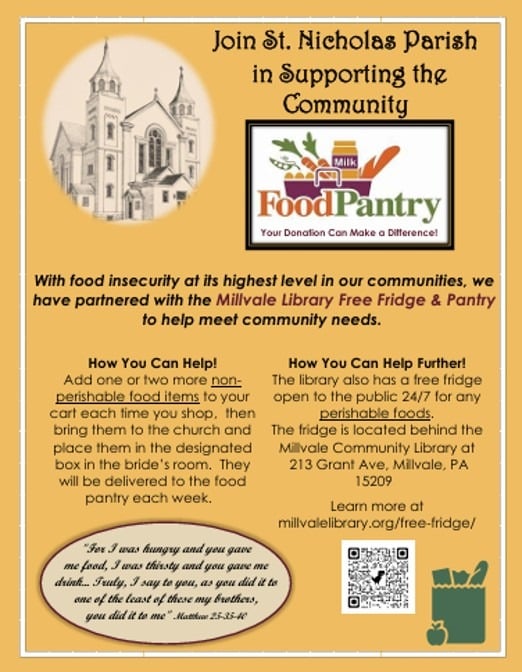 Food Pantry Drive for Millvale Free Fridge and Food Pantry