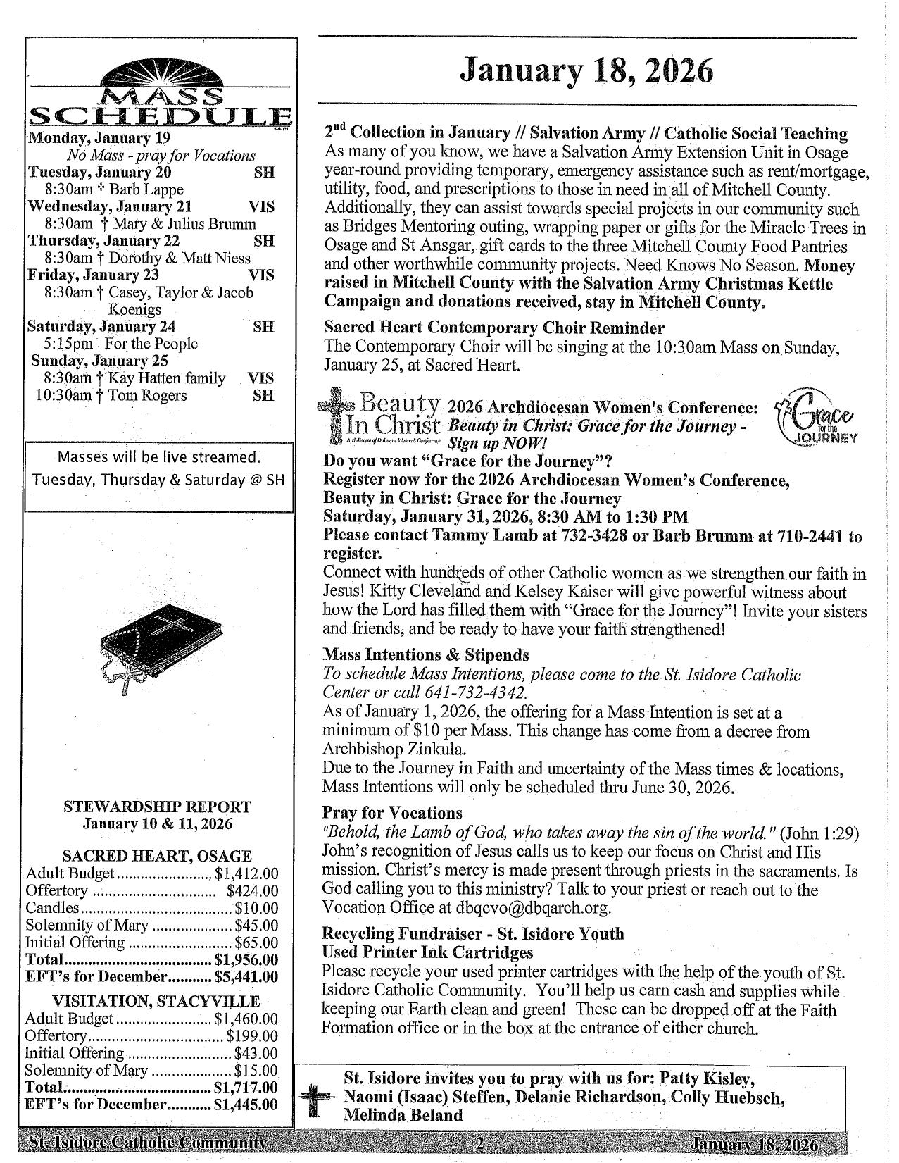 january 18, 2026 Bulletin